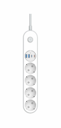 COLORWAY Prodlužovací napájecí přívod/ 4x Schuko/ 2x USB-C 20W/ 2x USB-A/ kabel 2m