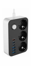 COLORWAY Prodlužovací napájecí přívod/ 3x Schuko/ 3x USB-C 20W/ 3x USB-A/ kabel 2m