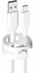 empower by PanzerGlass - USB kabel - USB typ A (M) do USB-C (M) - USB 2.0 - 20 V - 3 A - 1.2 m - Rychlé nabíjení až 60W - stríbrne bílá