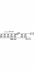 Řetěz MagicHome Vánoce, Santové, trvalé svícení, 10xLED teplá bílá, 2xAA, IP20, L-1,35 m