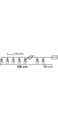 Řetěz MagicHome Vánoce, Sněhuláci, jednoduché svícení, 10xLED teplá bílá, 2xAA, IP20, L-1,35 m
