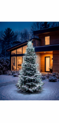 Řetězy MagicHome Vánoce, svislé, světelné, časovač, 216xLED, studená bílá, 5+8 funkcí, 1,8 m