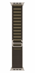 Apple Řemínek Alpine Dark Olive pro pouzdro 49 mm - velikost L - povrchová úprava z přírodního titanu