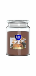 Svíčky AURA, ve skle, perníkové pečivo, 100h, 500g