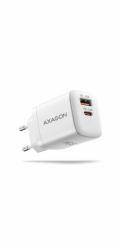 AXAGON ACU-PQ33W, GaN nabíječka do sítě 33W, USB-A + USB-C, PD3.0/PPS/QC4+/SFC2.0/Apple, bílá