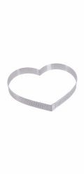 Dortový rám de Buyer, 3099.52, perforovaný rám, tvar srdce, průměr 18 cm, výška 2 cm, nerez