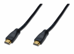 DIGITUS HDMI 3D propojovací kabel s integrovaným zesilovačem,10m, AWG28, 2x stínění, M/M, UL, zlacené konektory, černý