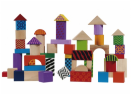 Dřevěná stavebnice Eichhorn Color, 50 kusů