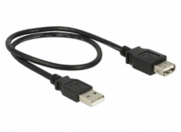 Delock - Prodlužovací šňůra USB - USB (F) do USB (M) - USB 2.0 - 50 cm - lisovaný - černá