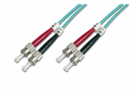 DIGITUS Fiber Optic Patch Cord, ST to ST, Multimode, OM3, 50/125 µ, Duplex Length 2m