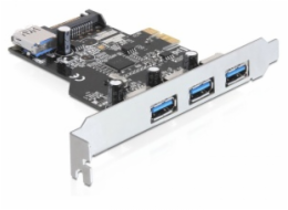 Delock PCI Express karta > 3 x externí + 1 x interní USB 3.0