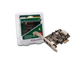 DIGITUS Firewire 800 PCIe Card 2x9-Pin Extern + 1x9-Pin Intern