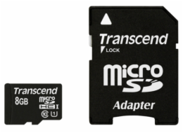 Transcend MicroSDHC 8GB + Adapter / Class 10 UHS-I