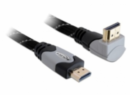 Delock High Speed HDMI with Ethernet - Kabel HDMI s ethernetem - HDMI s piny (male) do HDMI s piny (male) - 3 m - 90° konektor