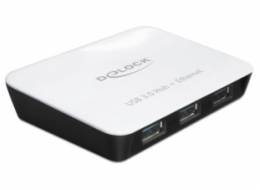 Delock USB 3.0 Hub 3 portový + 1 port Gigabit LAN 10/100/1000 Mb/s