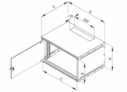 19"rozvaděč jednodíl.4U/400mm FLAT-PACK plech.dv.