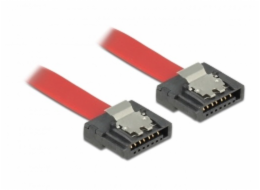Delock kabel SATA FLEXI 6 Gb/s 50 cm červený kovová spona