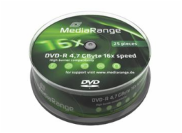 MEDIARANGE DVD-R 4,7GB 16x spindl 25ks