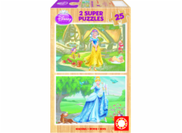 Puzzle dřevěné Disney Sněhurka a Popelka 2v1 25 dílků