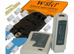 W-Star Sada nářadí pro síťaře WS193, tester UTP, kleště RJ45 RJ11, narážeč, 10x RJ45