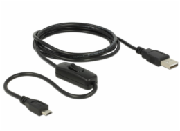 Delock nabíjecí kabel USB 2.0 Type-A samec > USB 2.0 Micro-B samec s vypínačem pro Raspberry Pi 1.5 m