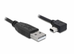 Delock kabel USB 2.0 A-samec > USB mini-B 5-pin samec pravoúhlý, 1 metru