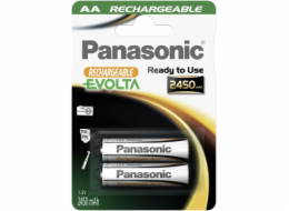 1x2 Panasonic Akku NiMH Mignon AA 2450 mAh Rechargeable Evolta