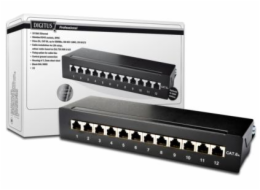 DIGITUS Desktop CAT 6A Patch Panel, stíněný třídy EA, 12 portů RJ45, 8P8C, LSA