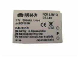 Braun akumulátor SANYO DB-L40, 1200mAh