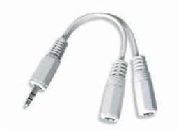 Kabel.rozdvojka jack 3,5na2x3,5mm M/F,10cm, audio
