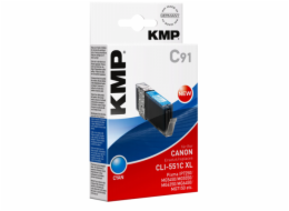 KMP C91 cartridge modra komp. s Canon CLI-551 C XL