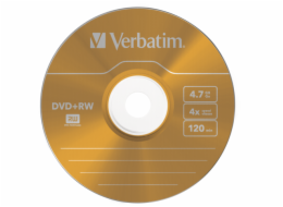 1x5 Verbatim DVD+RW 4,7GB 4x Speed Colour Surface Slimcase