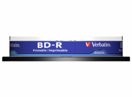 10ks Verbatim BD-R Blu-Ray 25GB 6x Speed DL Wide Printable CB