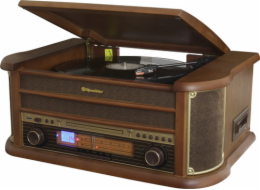 Retro věž Roadstar, HIF-1996BT, bluetooth, gramofon, CD/MP3, dálkové ovládání, LED displej, AM/FM, 40 W PMPO