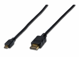 Digitus HDMI High Speed s Ethernetem připojovací kabel HDMI/D na HDMI/A ( standard na micro) ,  1m