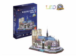 CubicFun - Puzzle 3D Notre Dame de Paris s LED světlem - 144 dílků