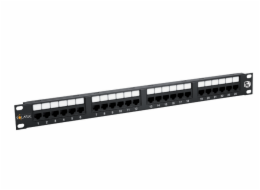 19" patch panel Solarix 24 x RJ45 CAT5E UTP 150 MHz černý 1U SX24-5E-UTP-BK