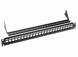 19" modulární neosazený patch panel Solarix 24 portů černý 1U SX24M-0-STP-BK-UNI