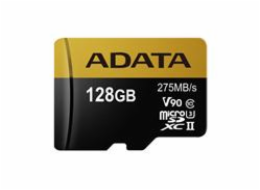 ADATA paměťová karta 128GB Premier One micro SDXC UHS-II U3 CL10 (čtení/zápis: 275/155MB/s) + SD adaptér