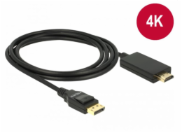 Delock - Kabel adaptéru - DisplayPort s piny (male) do HDMI s piny (male) - 2 m - trojnásobně stíněná kroucená dvoulinka - černá - pasivní