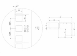Vertikální lišta, 1ks, 42U