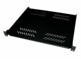 XtendLan 19" police s perforací 1U/400mm, nosnost 25kg, černá