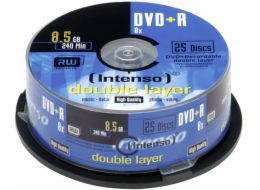 1x25 Intenso DVD+R 8,5GB 8x Speed, Double Layer Cakebox