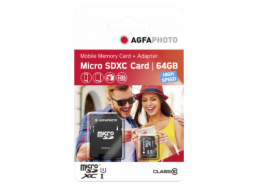 AgfaPhoto Mobile High Speed 64GB MicroSDXC Class 10 + Adapter