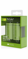 1x2 GP ReCyko+ NiMH aku D Mono 2200 mAH, ready to use