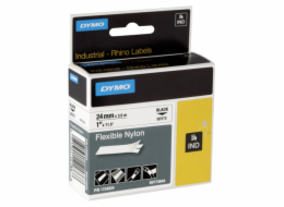 Dymo Rhino IND ORIGINAL Schriftband Flexibles Nylon 24mm x 3,5m, schwarz auf weiß