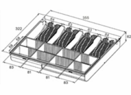 Náhradní plastový pořadač na peníze 4/8 pro zásuvku S-410
