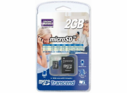 Transcend 2GB microSD paměťová karta (s adaptérem)