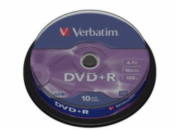 Verbatim DVD+R [ cakebox 10 | 4.7GB | 16x | matte silver ]