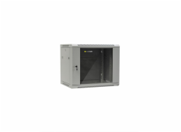 NETRACK 019-090-645-021 wall/hanging cabinet 19 9U/450 mm glass door grey remov. side pan.